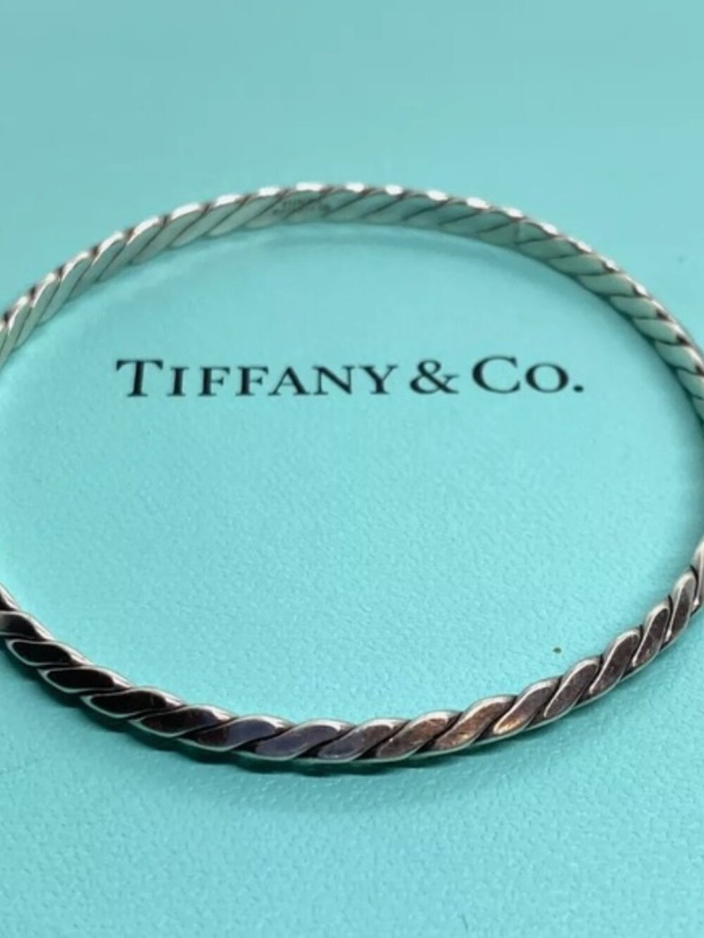 🌟 Tiffany & Company Twisted Braided  Silver Bracelet 🌟